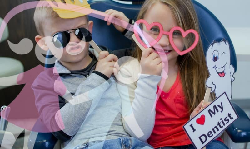 two young patients have fun with sunglasses