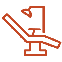 orange dental chair icon