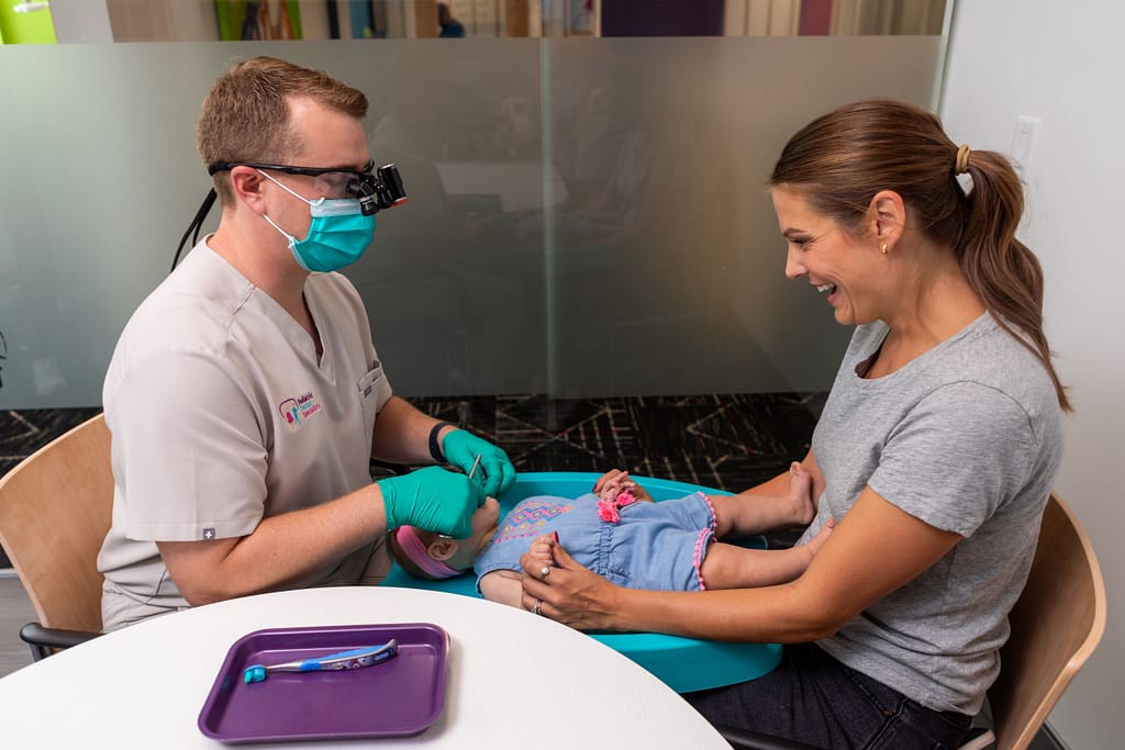 Baby's first dental appointment.