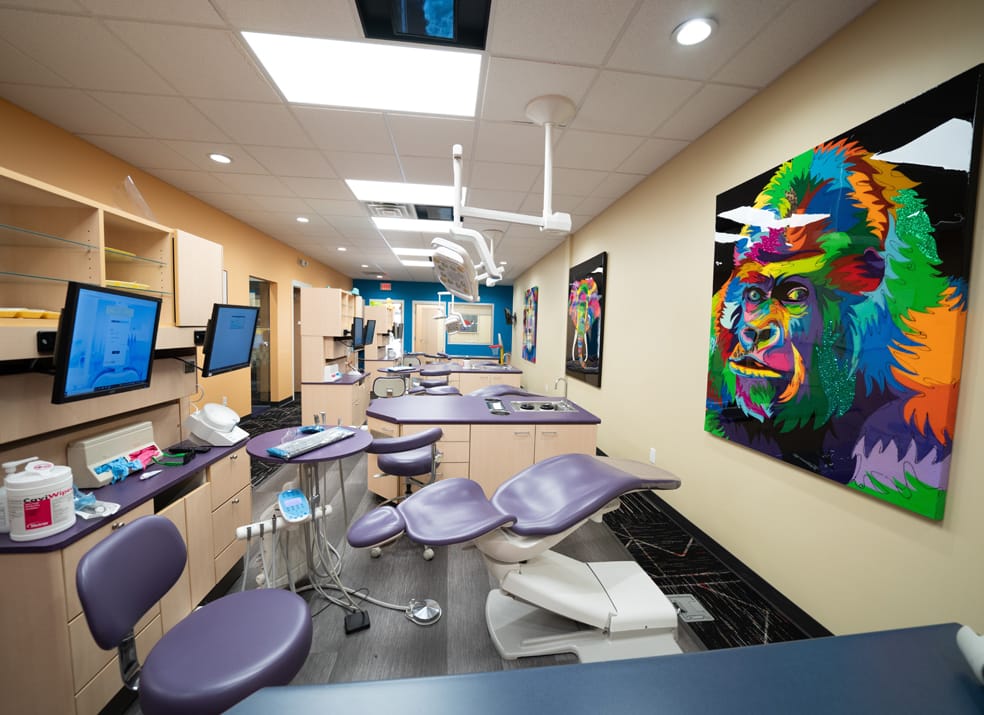 exam room with dental chairs