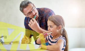 Build tooth-brushing and flossing habits with your kids