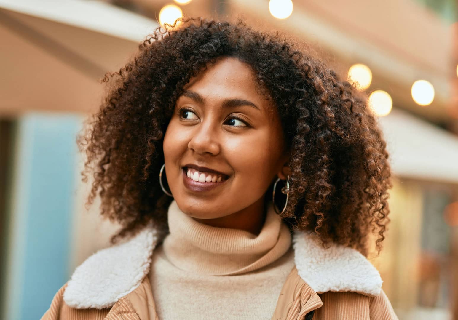 african american woman outside smiling