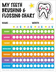 kids brush floss chart