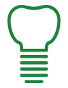 green dental implant icon