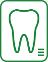 green x-ray icon with tooth representing digital imaging