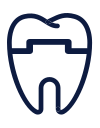 blue tooth with crown icon