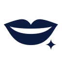blue shiny mouth icon representing smile improvement