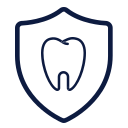 blue tooth in shield representing prevention