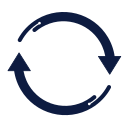 blue circle of arrows representing transformation