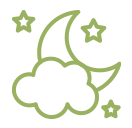 green moon and stars icon representing sleep apnea