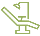 green dental chair icon representing general dentistry