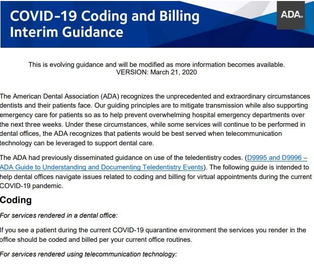 COVID coding and billing interim guidance