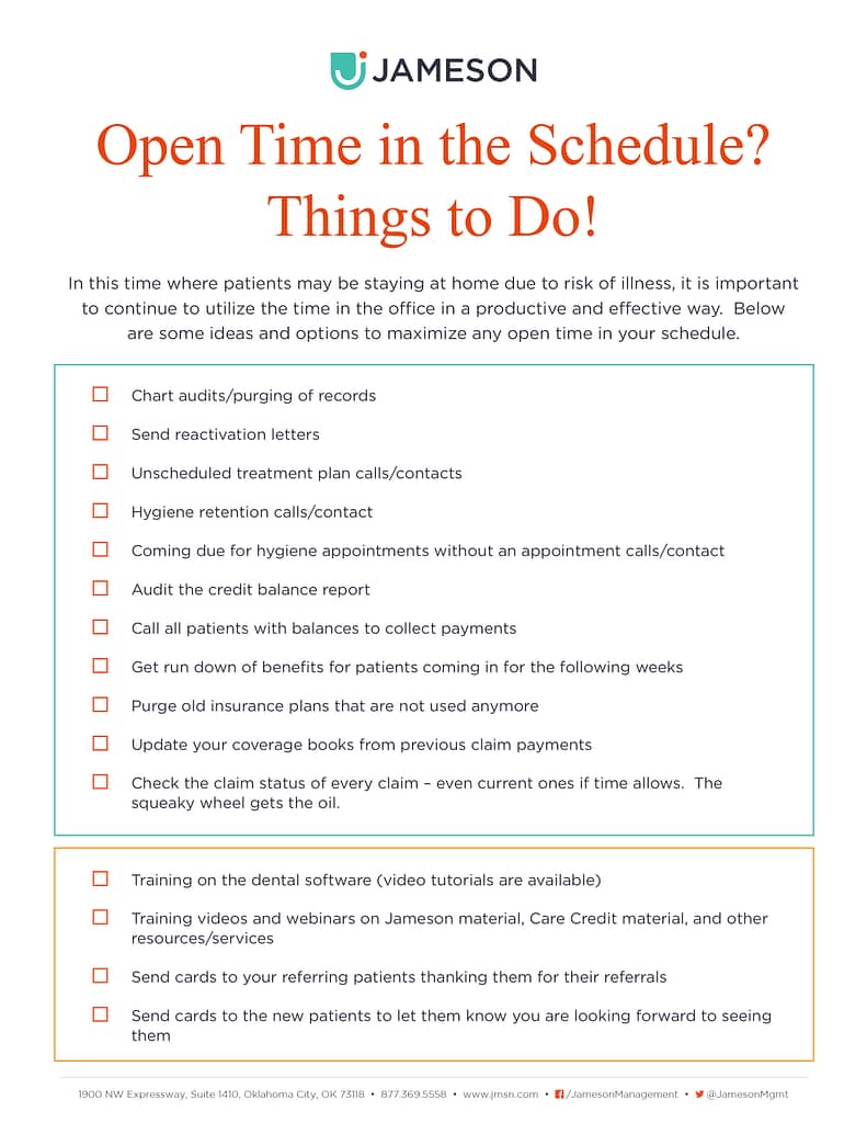 Open Time in the Schedule? Things to do!