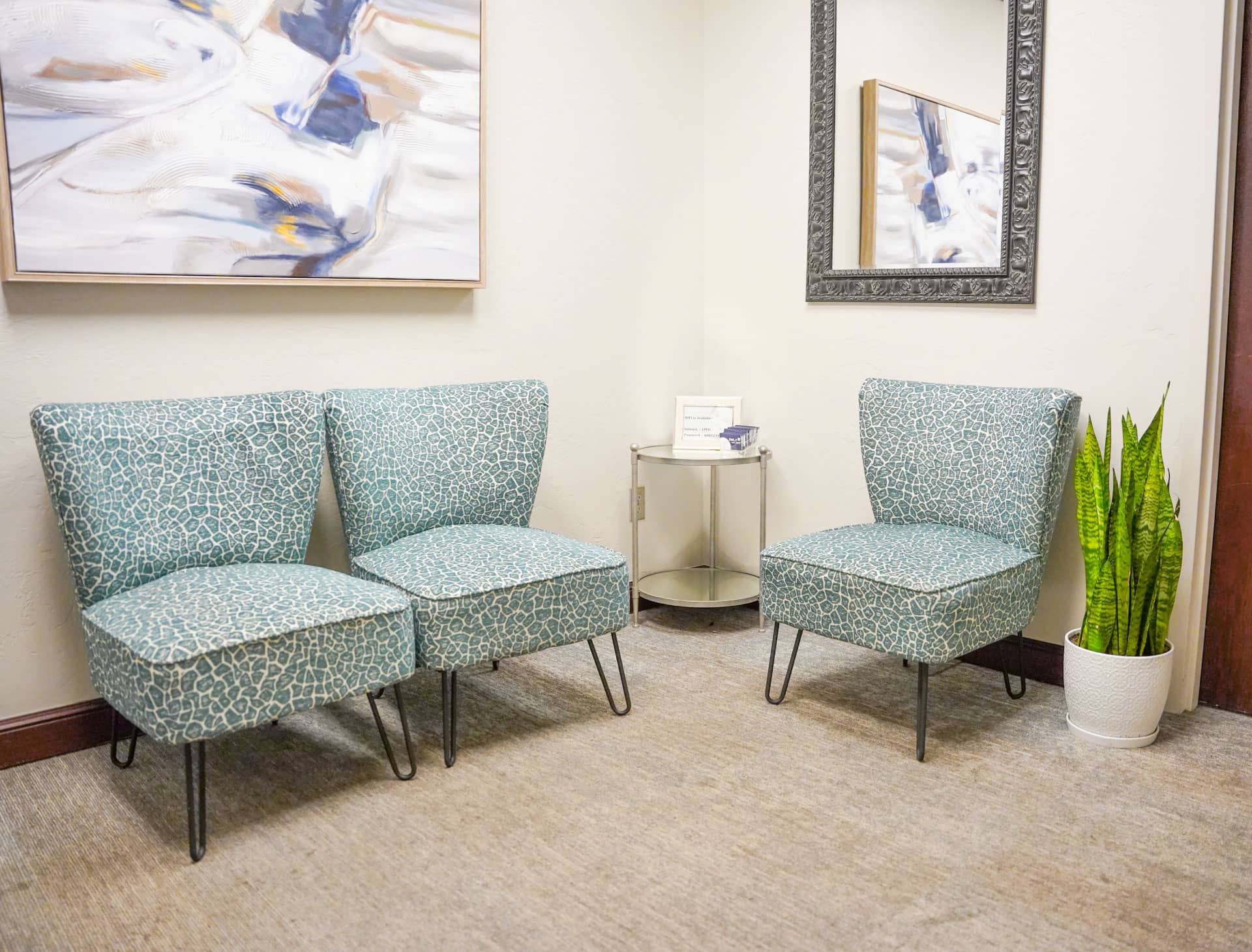 reception area with chairs